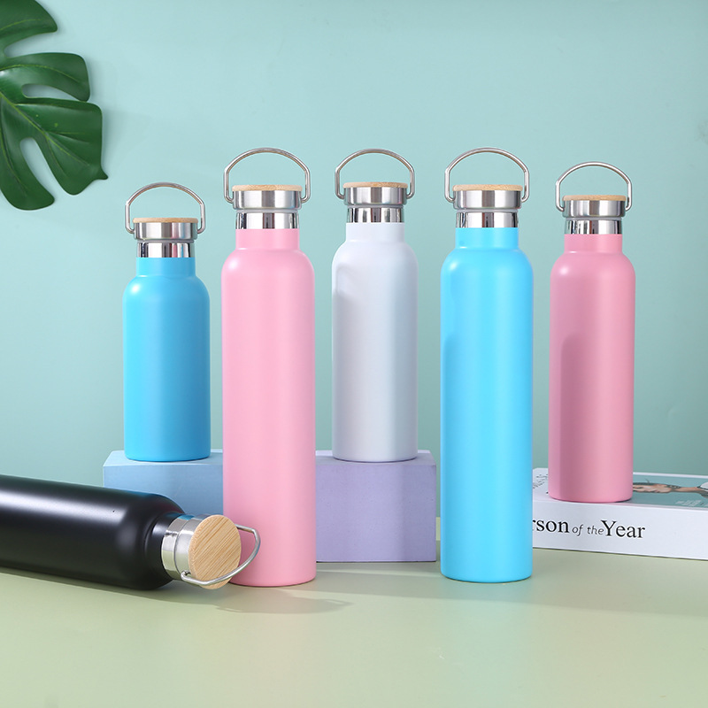 Custom Logo Stainless Steel Personalized Tumbler Outdoor Sport Insulated Vacuum Water Bottle With Handle Lid