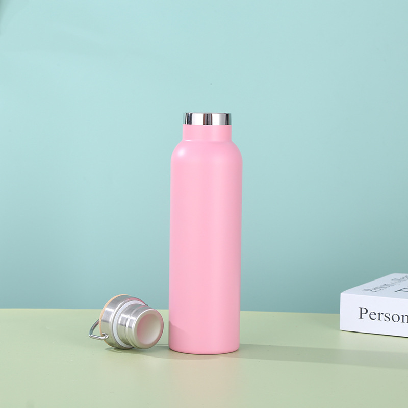 Custom Logo Stainless Steel Personalized Tumbler Outdoor Sport Insulated Vacuum Water Bottle With Handle Lid