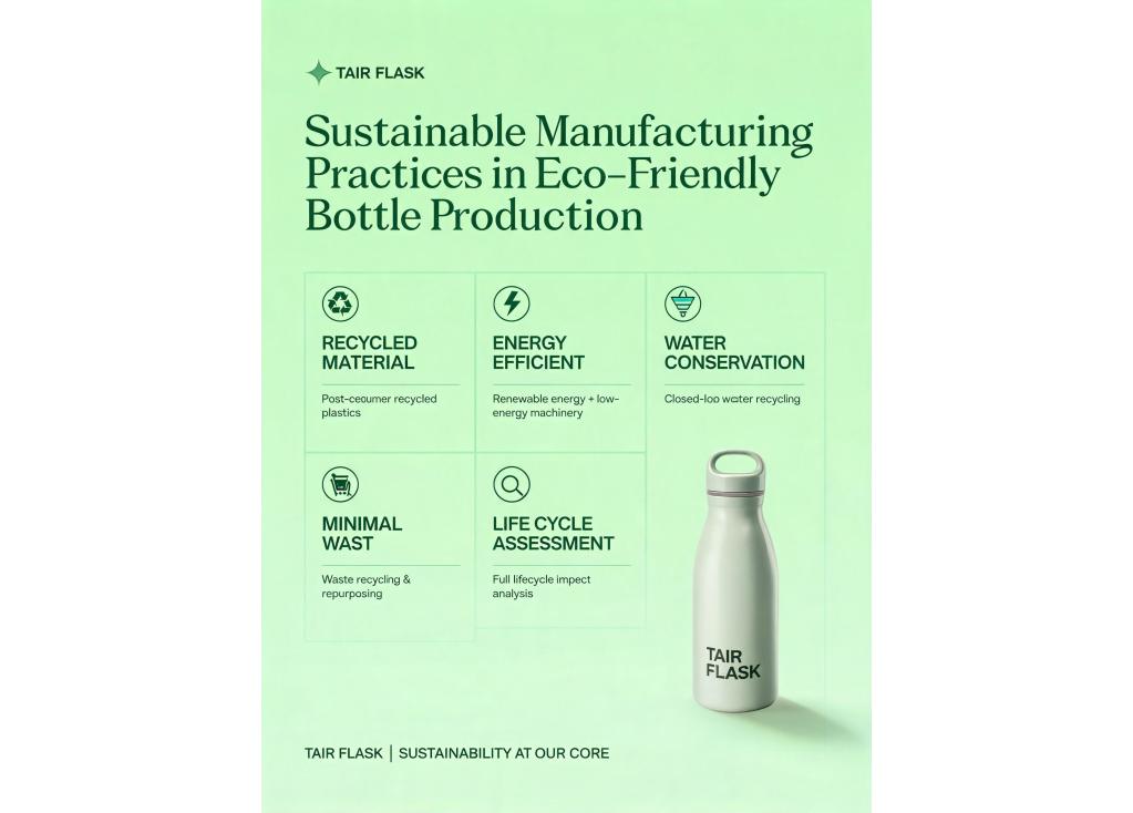 What sustainable manufacturing practices are implemented in eco-friendly bottle production?