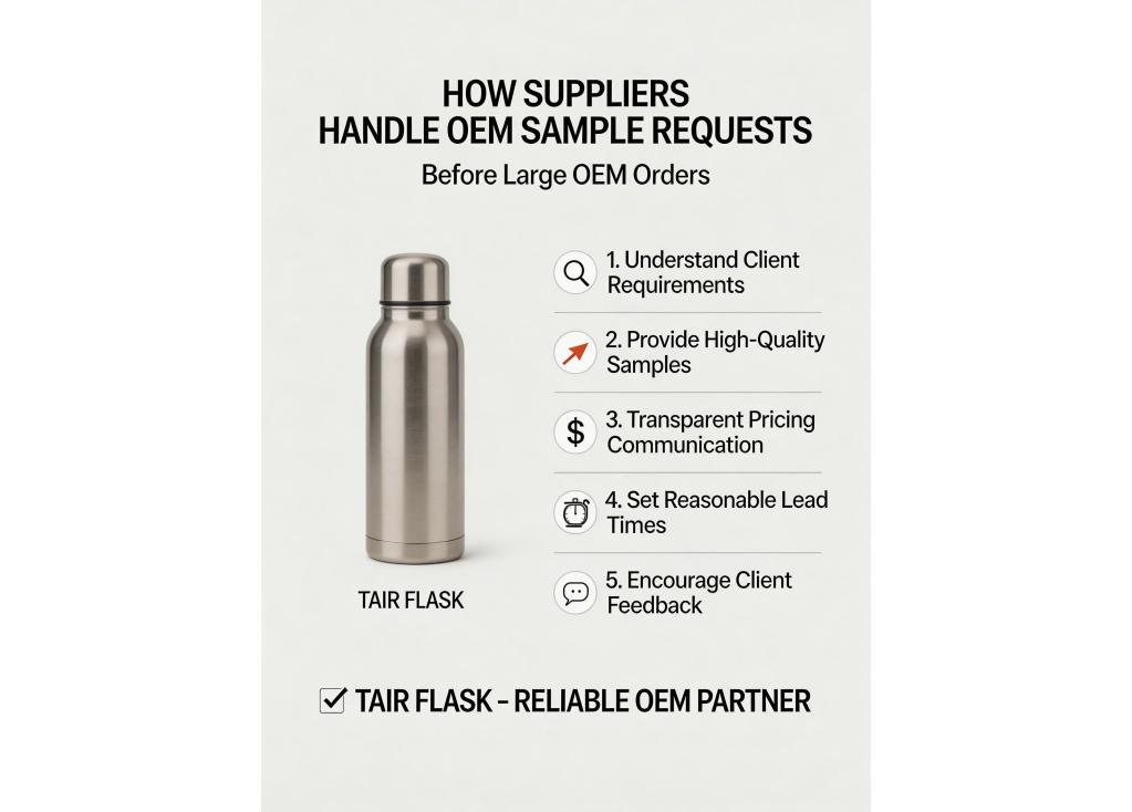 How does a supplier handle sample requests before placing a large OEM order?