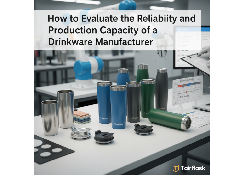 How to evaluate the reliability and production capacity of a drinkware manufacturer?