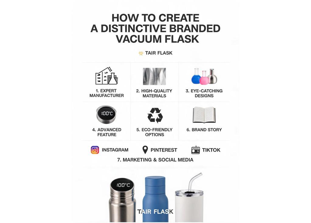 How can I create a distinctive branded vacuum flask that stands out in the market?