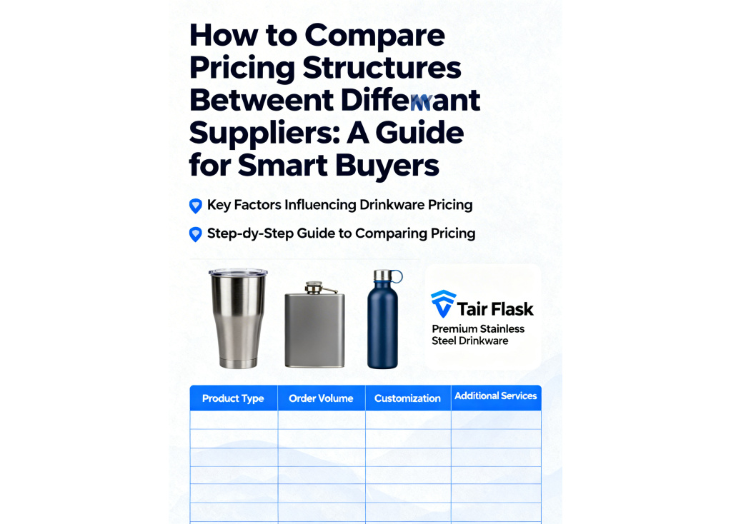 How do I compare pricing structures between different drinkware suppliers?