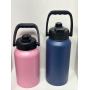 Custom Logo 64oz/50oz Stainless Steel Double Wall Insulated Vacuum Flask Powder Coated Sports Water Tumbler Premium Tote for