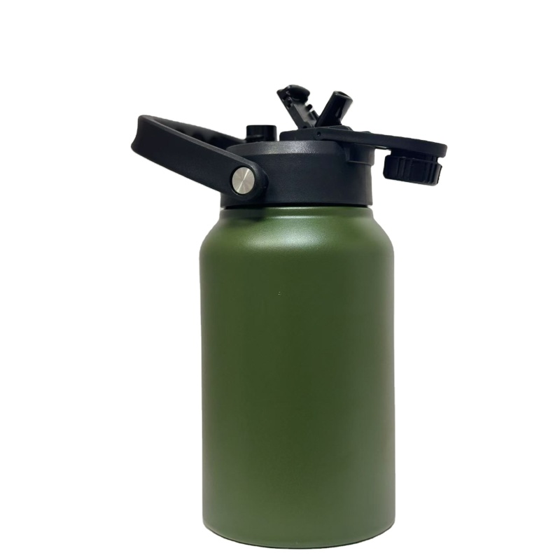 Custom Logo 64oz/50oz Stainless Steel Double Wall Insulated Vacuum Flask Powder Coated Sports Water Tumbler Premium Tote for