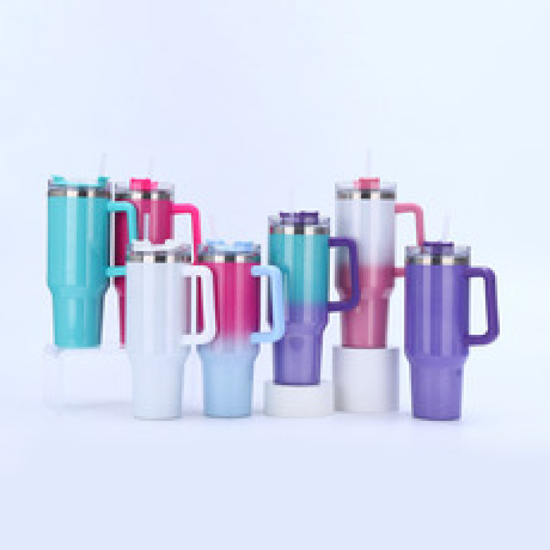 40oz Stainless Steel Tumbler with Handle and Straw Popular Car-Friendly Anti-Scratch Slip Customized Logo Option