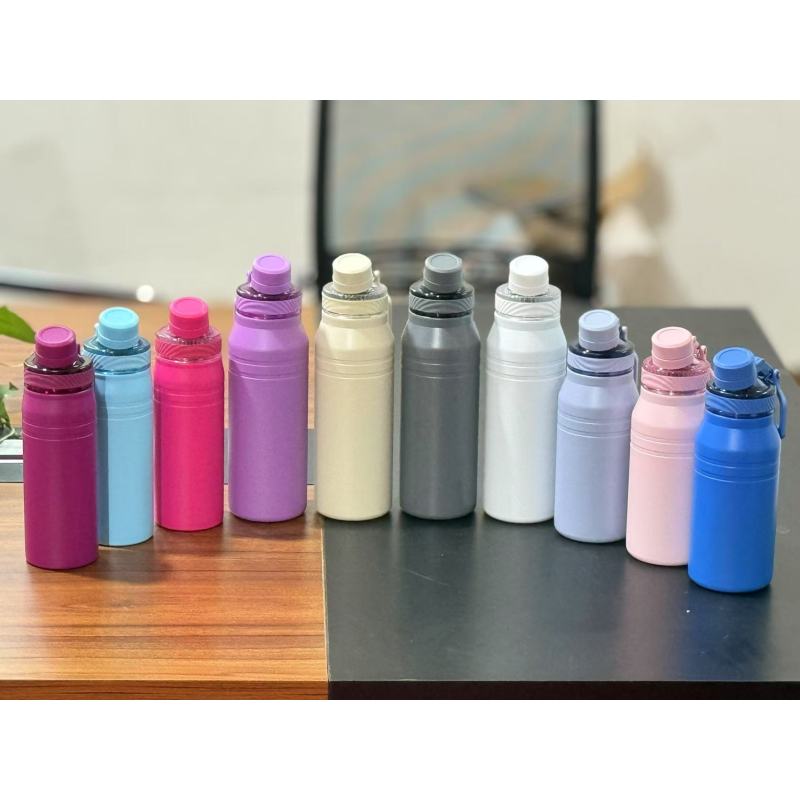 Portable 600ml Double Wall Stainless Steel Water Flask Travel Tumbler Insulated Vacuum Bottle With Handle for Business Gifts