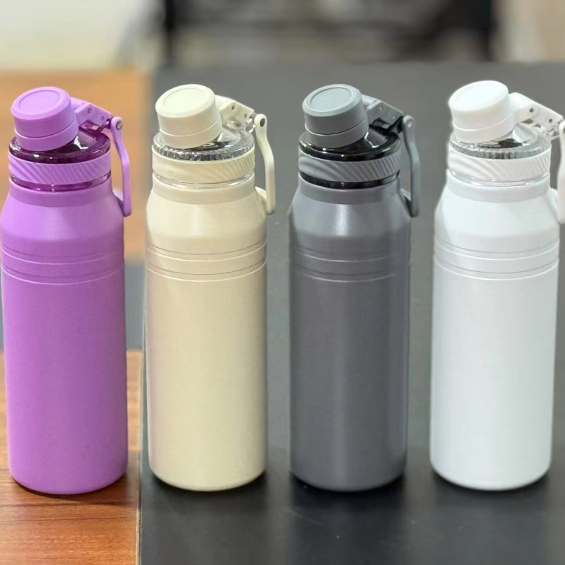 Portable 600ml Double Wall Stainless Steel Water Flask Travel Tumbler Insulated Vacuum Bottle With Handle for Business Gifts