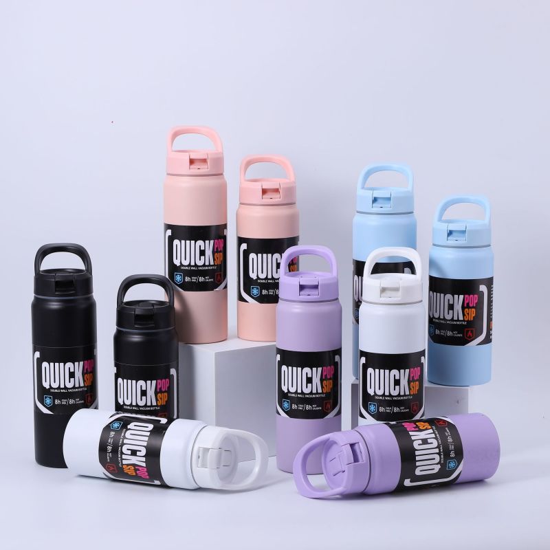 Customizable 18oz Double Wall Stainless Steel Vacuum Water Flask BPA-Free Straw Modern Design Adults' Camping Flask Applicable