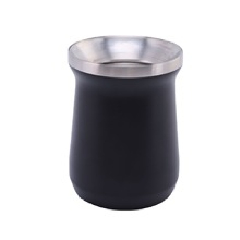 Double-Walled Stainless Steel Mate Gourd Cup with Bombilla Straw and Spoon Natural Mate Cup with Convenient Accessories