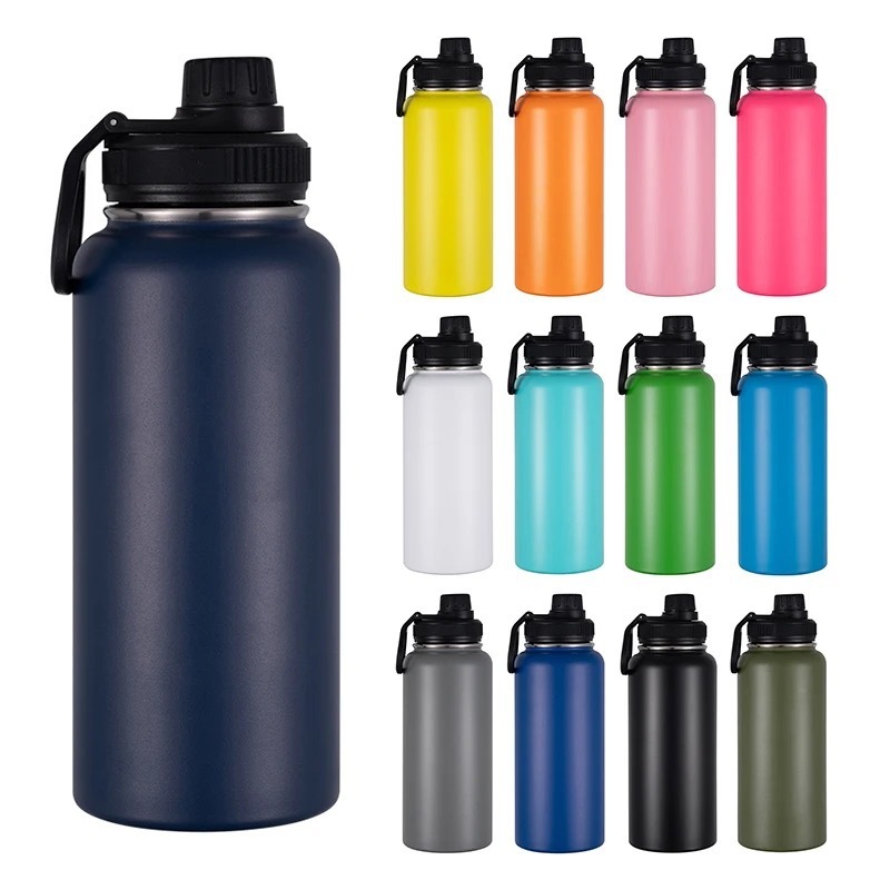 Custom Double-Walled Stainless Steel Flask Large Capacity Insulated Metal Thermos Cup Sports Water Bottle for Men Business Gifts