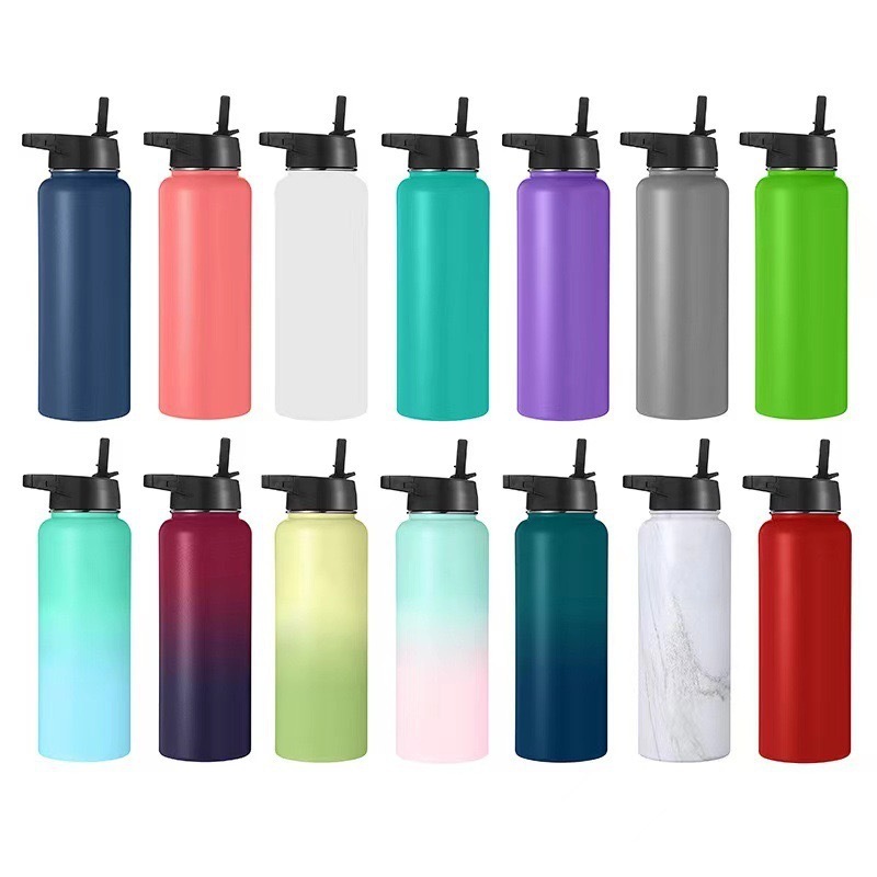 Custom Double-Walled Stainless Steel Flask Large Capacity Insulated Metal Thermos Cup Sports Water Bottle for Men Business Gifts