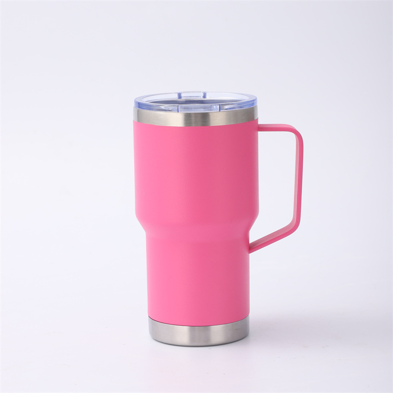 Borge 30oz Double Wall Stainless Steel Insulated Travel Mug Reusable Powder Coated Sliding Lid for Camping