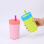 350ml Stainless Steel Insulated Tumbler with Flexible Replaceable Straw Lids Hot and Cold Water Bottle for Boiling Water