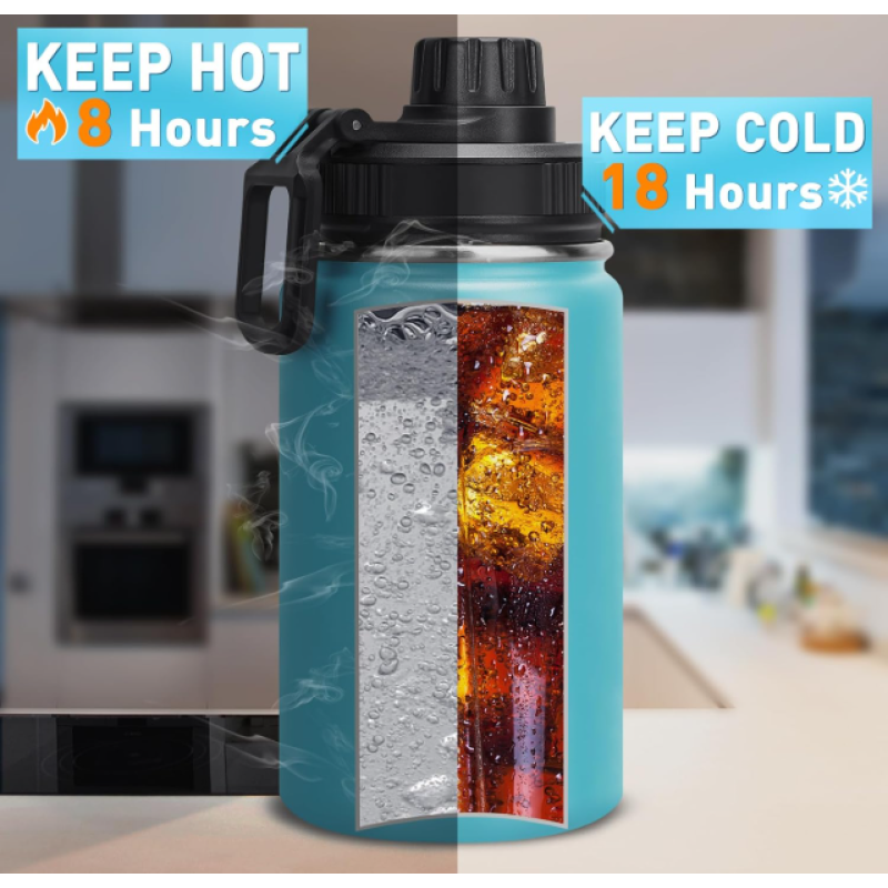 Custom 22oz Double Wall 304 Stainless Steel Vacuum Insulated Kettle Large Capacity Space Design Mug for Sports & Camping