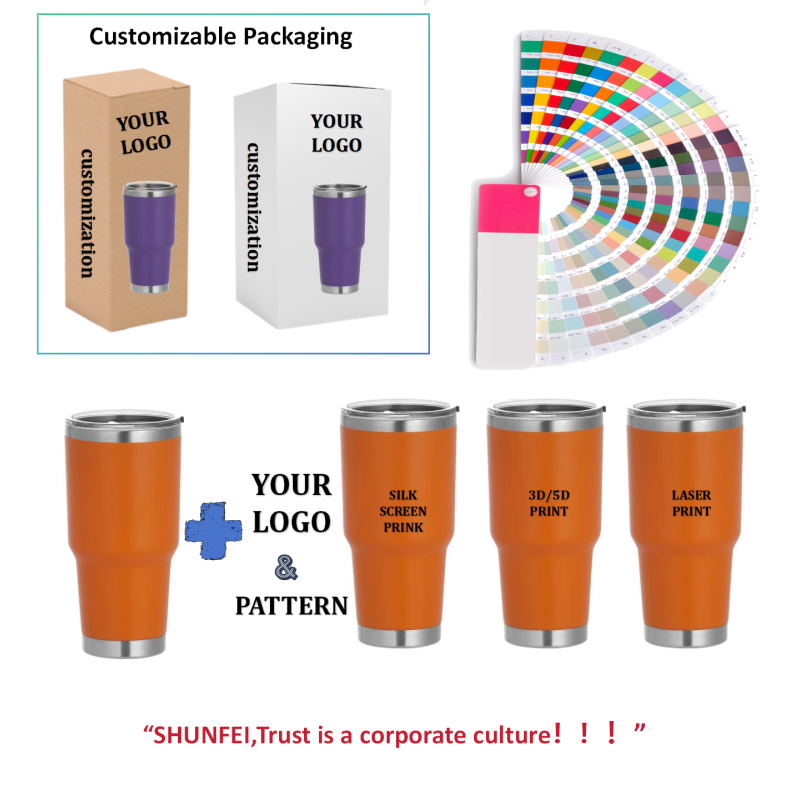 30oz Double Wall Vacuum Tumbler Portable Coffee Mugs with Lids  Gifts Customizable Print