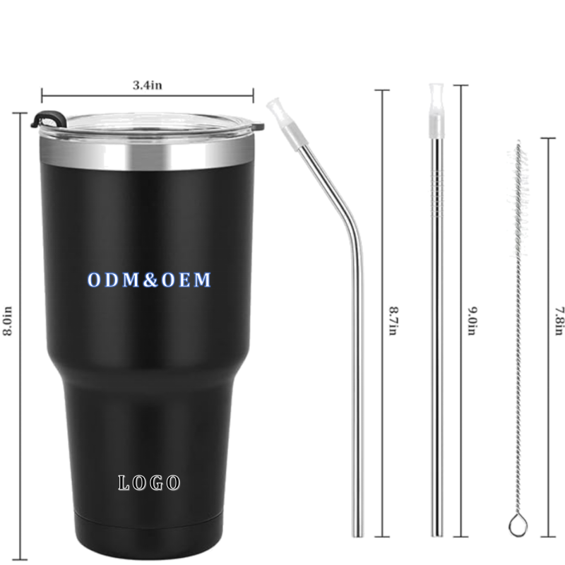 30oz Double Wall Vacuum Tumbler Portable Coffee Mugs with Lids  Gifts Customizable Print