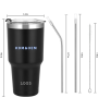 30oz Double Wall Vacuum Tumbler Portable Coffee Mugs with Lids  Gifts Customizable Print