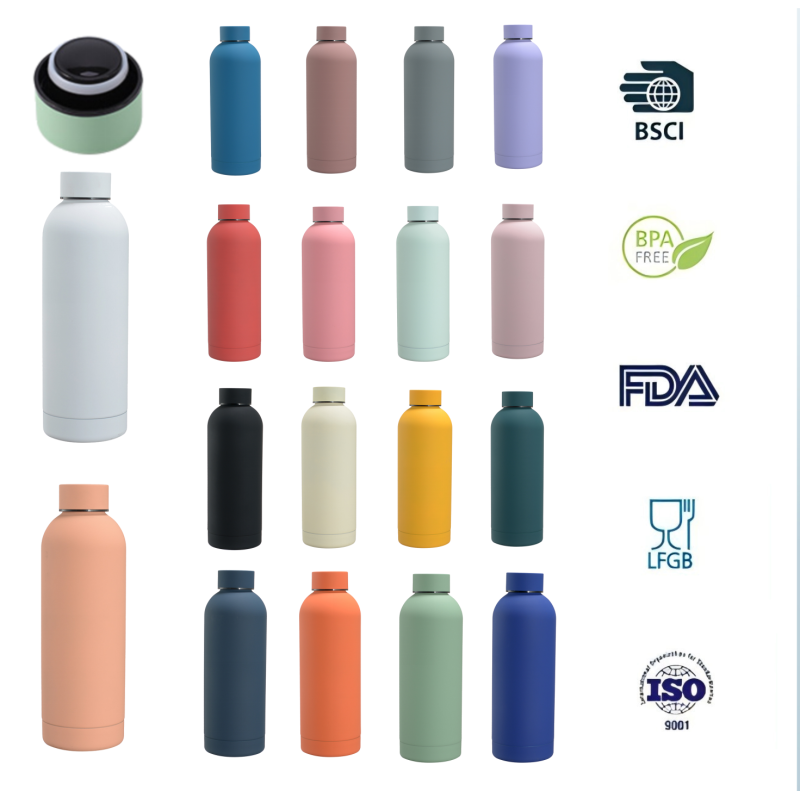 Custom Logo Double Wall Vacuum Insulated Stainless Steel Tumbler Hot Cold Sports Drink Water Bottle with Matte