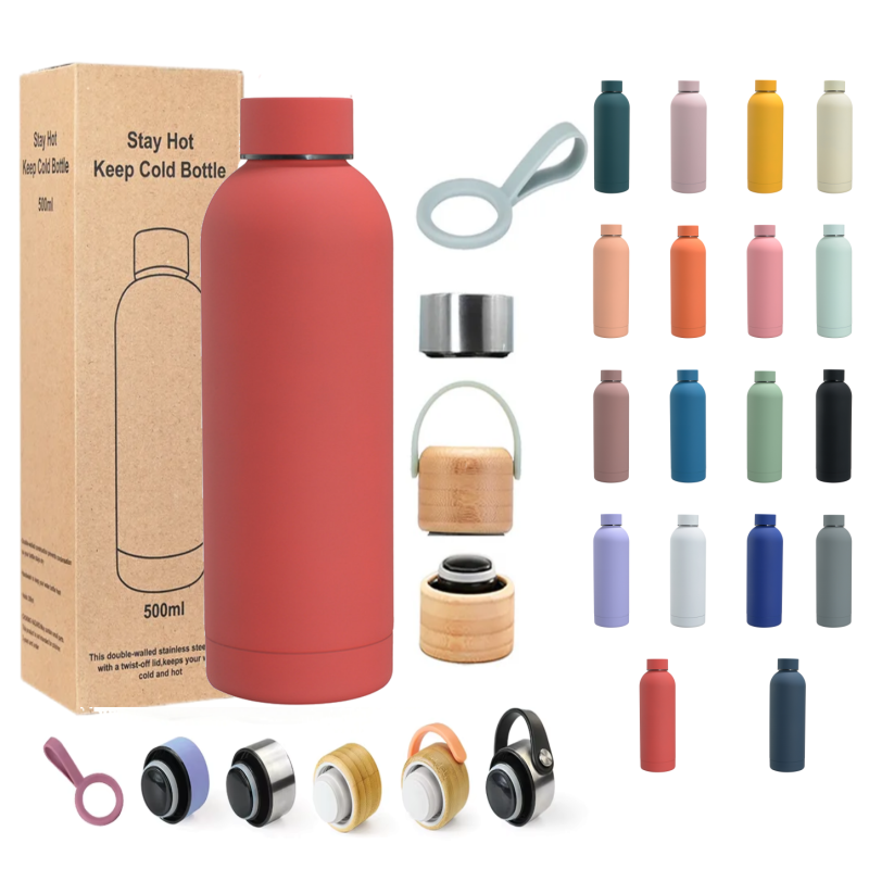 Custom Logo Double Wall Vacuum Insulated Stainless Steel Tumbler Hot Cold Sports Drink Water Bottle with Matte