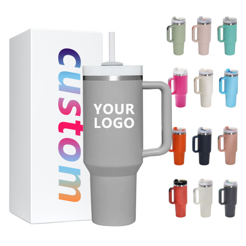 40 oz Insulated Eco-Friendly Metal Tumbler for Straw Lid Leakproof Portable Travel Mug for Hot Cold Drinks for Business Gifts Co