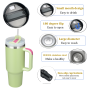 40 oz Insulated Eco-Friendly Metal Tumbler for Straw Lid Leakproof Portable Travel Mug for Hot Cold Drinks for Business Gifts Co