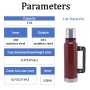 Customizable 1L 1.4L 1.9L Stainless Steel Vacuum Water Bottle Multi-Purpose Lid Large Capacity Keeps Hot Cold for All Day Use