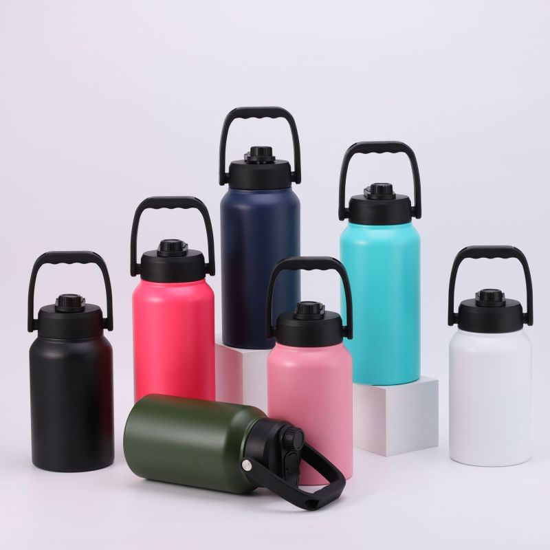 50oz Stainless Steel Double Wall Insulated Vacuum Flask Powder Coated Sports Water Tumbler Office