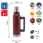Customizable 1L 1.4L 1.9L Stainless Steel Vacuum Water Bottle Multi-Purpose Lid Modern Design Kids' Mug for Hot Cold Beverages
