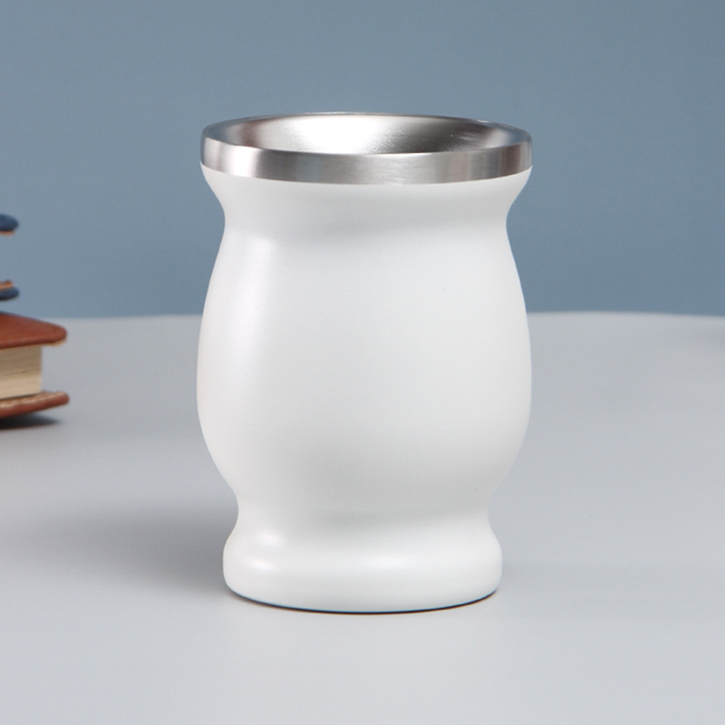 Brazilian Yerba Mate Tea Cup Double Wall Insulated Stainless Steel Tumbler with Bombilla Straw Set for Business Gifts