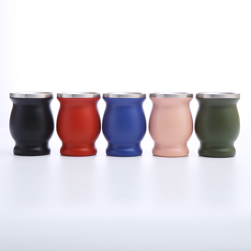 Brazilian Yerba Mate Tea Cup Double Wall Insulated Stainless Steel Tumbler with Bombilla Straw Set for Business Gifts