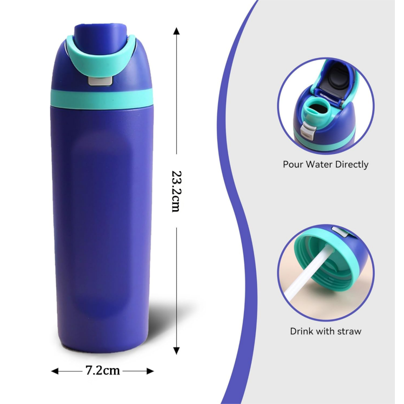 BPA-Free 19oz Double Wall Vacuum Flask Insulated Stainless Steel Travel Sport Water Bottle Straw for Busy for Mugs Use