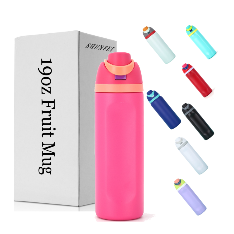BPA-Free 19oz Double Wall Vacuum Flask Insulated Stainless Steel Travel Sport Water Bottle Straw for Busy for Mugs Use