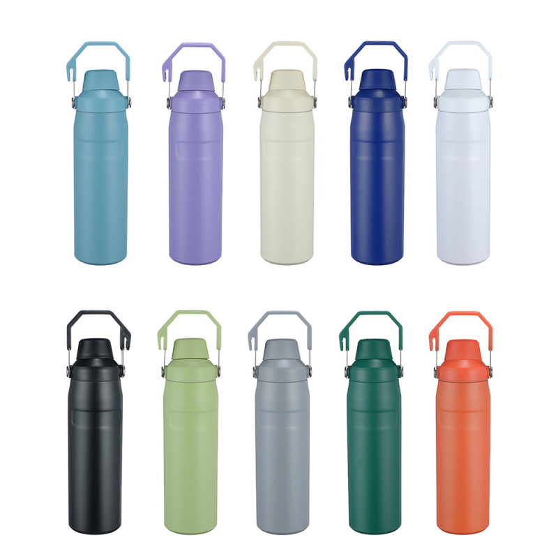 Leakproof Bpa-free Fast Flow Flask for Travel Camping Sports Insulated Stainless Steel Angled Spout Lid Water Bottle