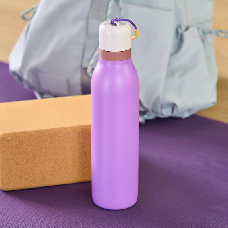 Customizable 550ml/700ml Stainless Steel Water Bottle with Free Straw & Sip Rope BPA-Free Modern Design for Sports & Camping