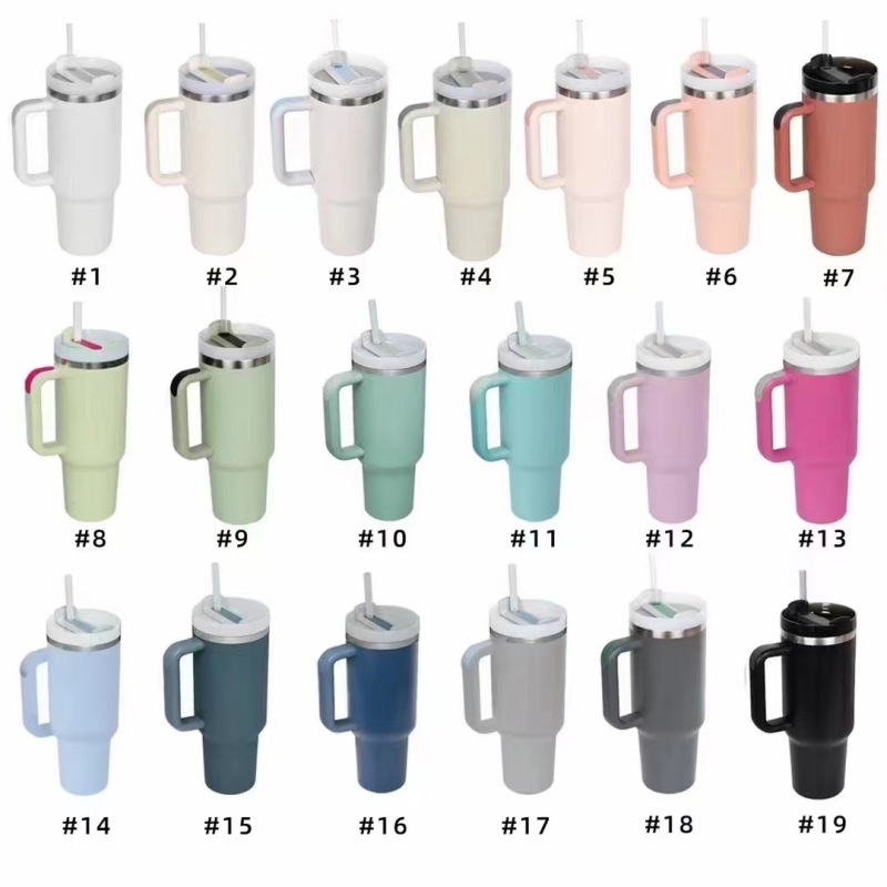 Second-Generation 40 oz Insulated Stainless Steel Car Cup Tumbler Straw Handle Food-Grade 304 Drinkware Accessory Premium for Mu