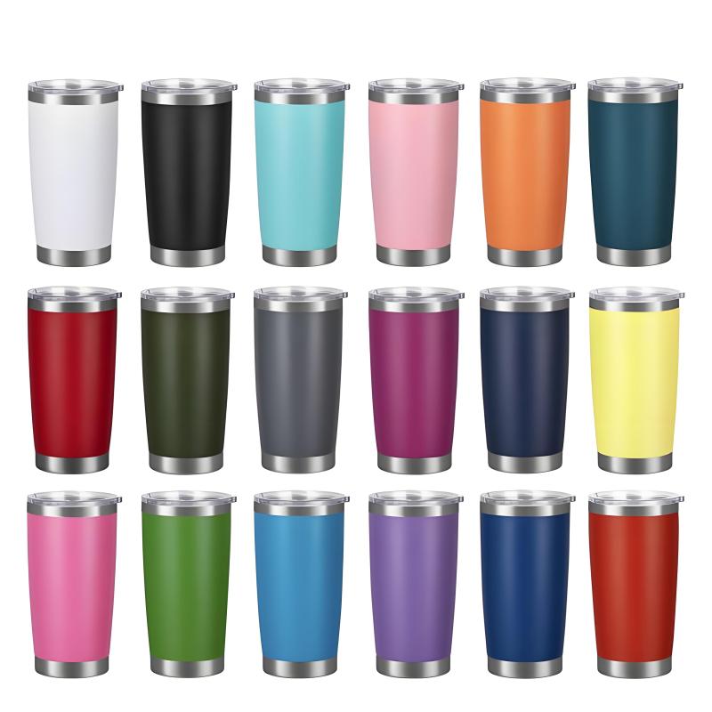 20 oz Stainless Steel Tumbler Double-Walled Vacuum Insulated Lid Customized Travel Coffee Mug for Business Gifts
