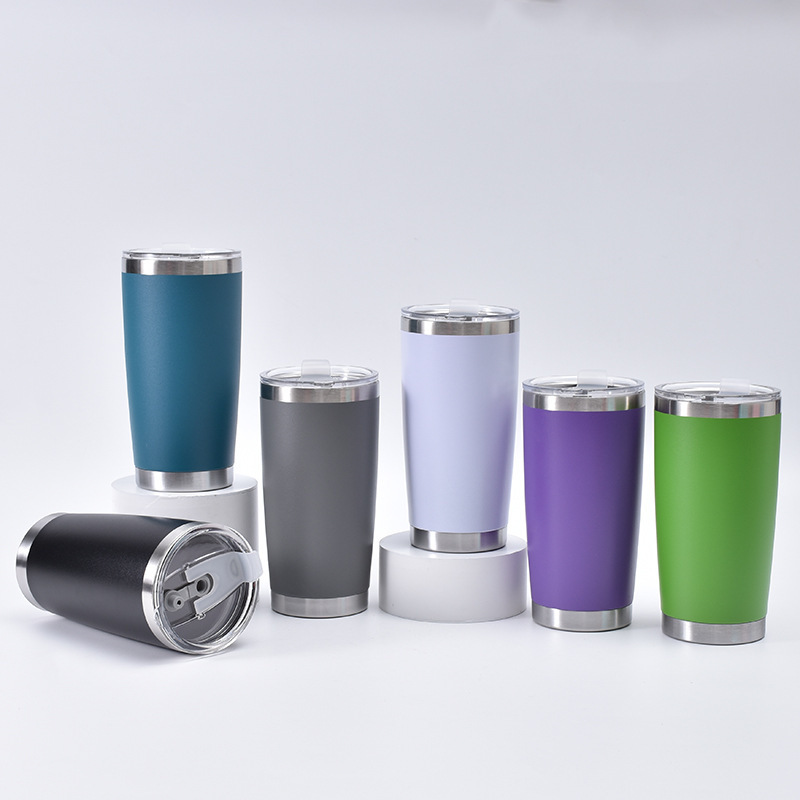 20 oz Stainless Steel Tumbler Double-Walled Vacuum Insulated Lid Customized Travel Coffee Mug for Business Gifts