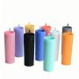 Eco-Friendly 16oz PP Plastic Water Bottle with Straws Custom BPA-Free Acrylic Tumbler with Lids for Back to School