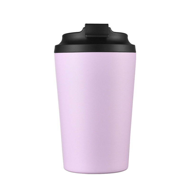 In Stock 12oz New 304 Stainless Steel Coffee Cup 12oz Double-layer Portable Flip Lid Coffee Insulated Cup