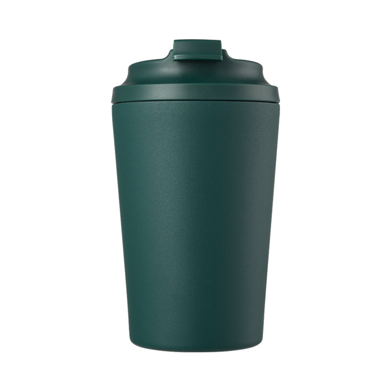 In Stock 12oz New 304 Stainless Steel Coffee Cup 12oz Double-layer Portable Flip Lid Coffee Insulated Cup