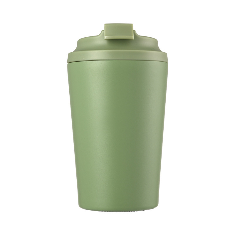 In Stock 12oz New 304 Stainless Steel Coffee Cup 12oz Double-layer Portable Flip Lid Coffee Insulated Cup