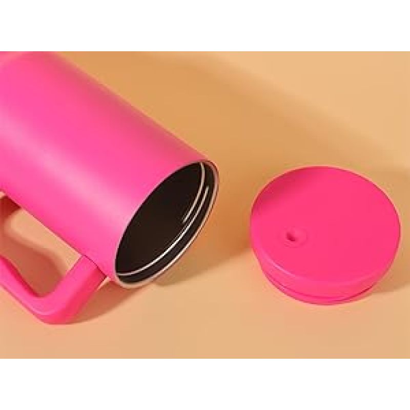40oz Insulated Stainless Steel Tumbler with Handle and for Straw Lid Reusable Travel Mug for Back to School
