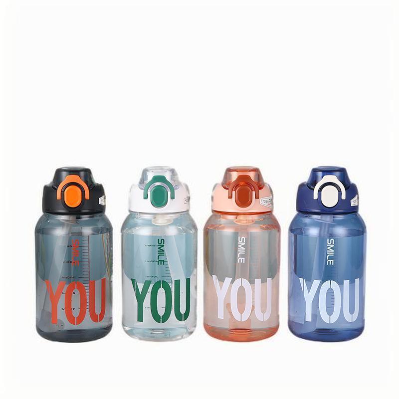 Large Capacity Cute Space-Themed Sports Water Bottle with Straw Portable Outdoor Design Perfect Back to School Accessory