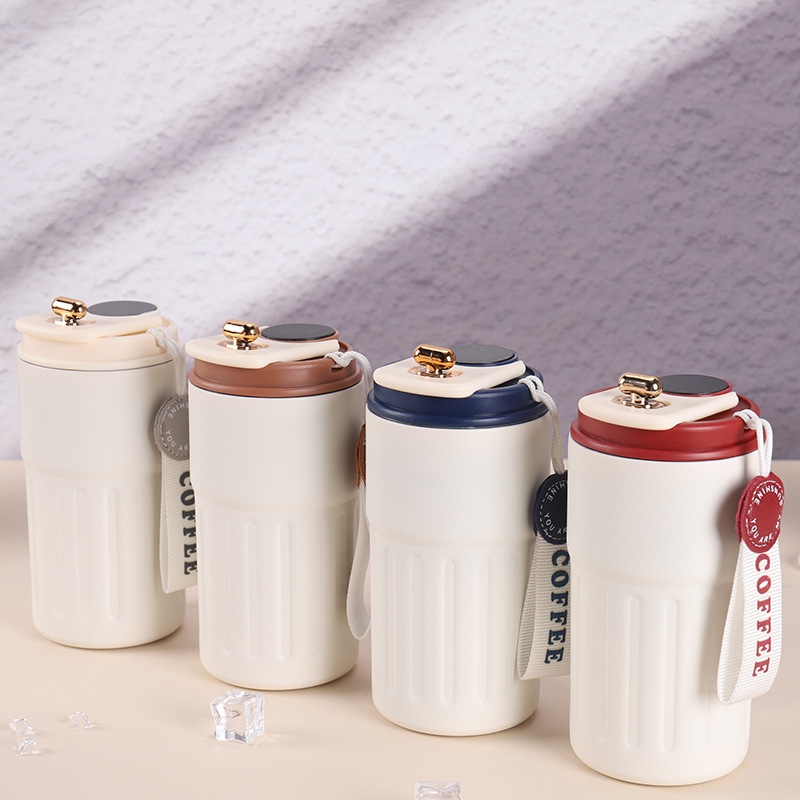 Dual Wall Stainless Steel Insulated Travel Tumbler Mug Smart LED Temperature Display Coffee Cup for Camping