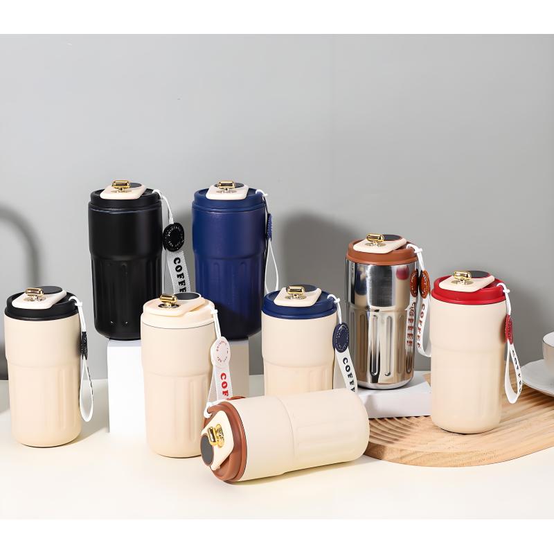 Dual Wall Stainless Steel Insulated Travel Tumbler Mug Smart LED Temperature Display Coffee Cup for Camping