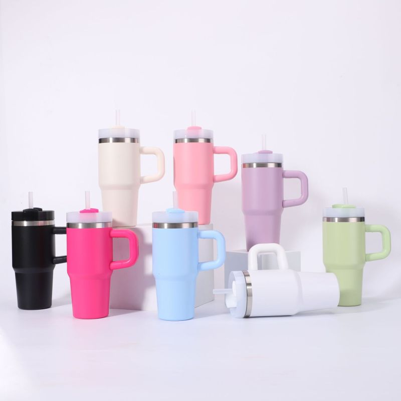 Custom Logo Sublimation Blank 14oz Children's Tumbler Double Walled Stainless Steel Insulated Coffee Mug Cup With Handle