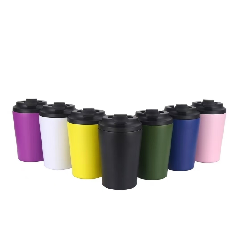 Double-Walled 12oz Stainless Steel Insulated Travel Mug Leak-Proof Recyclable Coffee Tumbler with Lid for Back to School