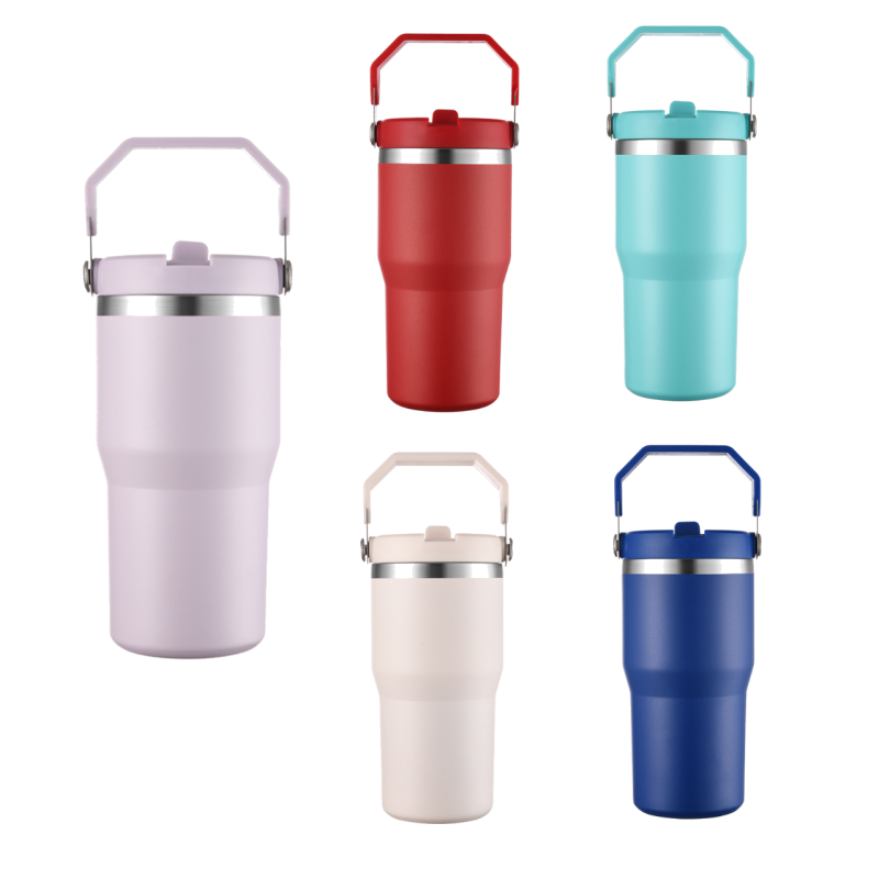 20oz Double Wall Stainless Steel Tumbler Leak-Proof Portable Vacuum Insulated Travel Mug with Handle