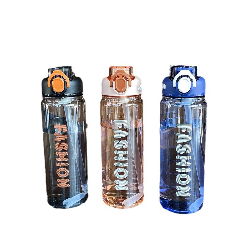Hot Sale 750ml Summer Portable Sport Straw Water Bottle Drop-Proof Plastic Water Bottle with Rope for Back to School